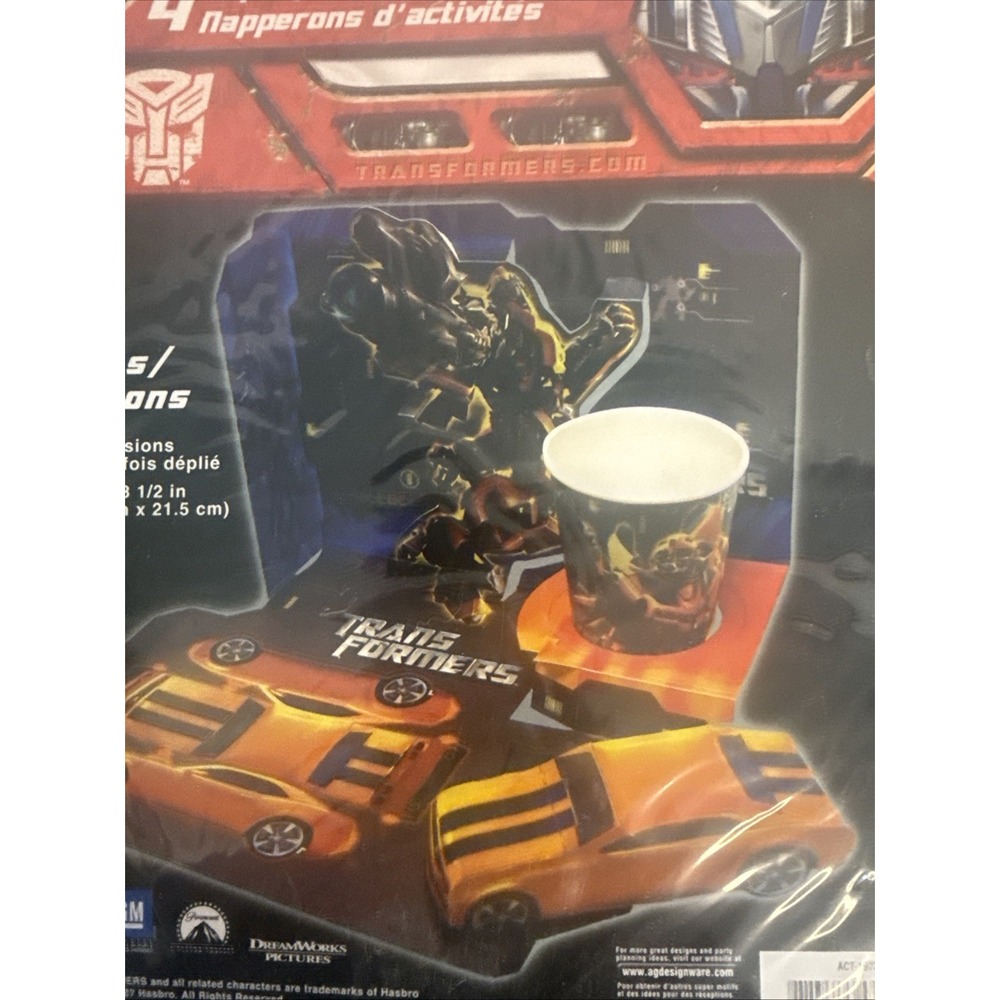 Transformers 2007‎ Pop-up Activity Place Mats 4 car Bumblebee Paper Art decor - Picture 3 of 5